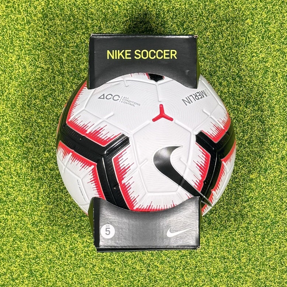 Nike Merlin ACC Official Match Soccer Ball Size 5 White Red Black PSC630-100